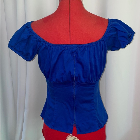 Pinup Couture Peasant Blouse Size M - Picture 2 of 5